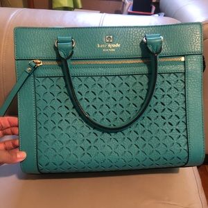 Kate spade teal colored hand bag